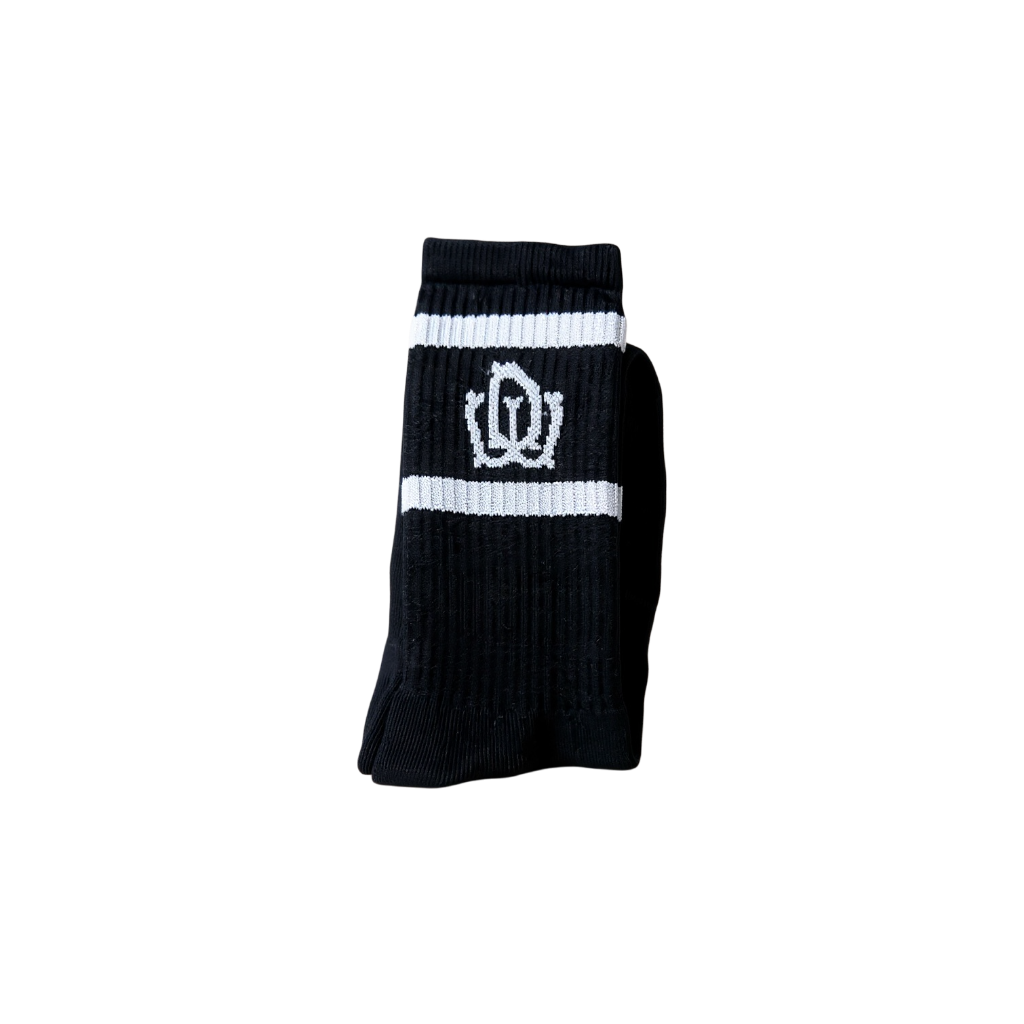DW Double-Stripe Ribbed Crew Socks